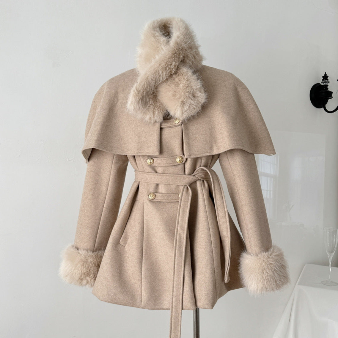 Cape Cloak Wool Coat