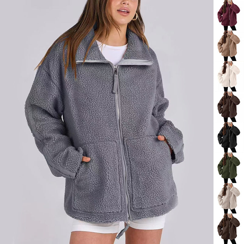 Lapel Zip-up Coat